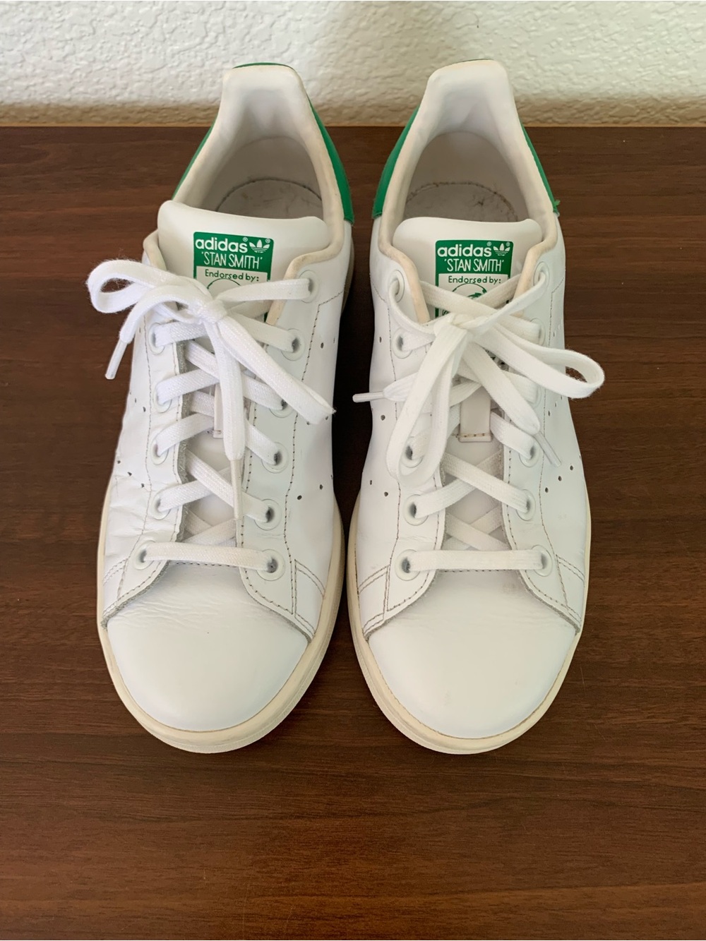 Adidas Stan Smith Women's White/Green Leather Low Top Lace-Up Sneaker Sz 6.5 - 7